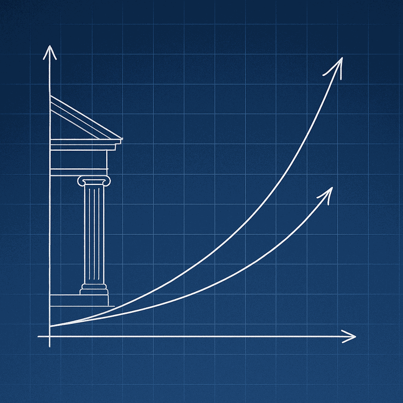 Architecture Governance Rule showing linear versus exponential scaling