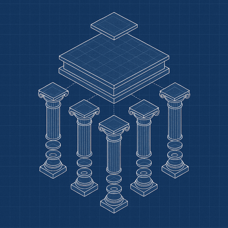 Four enterprise principles as pillars supporting governance framework