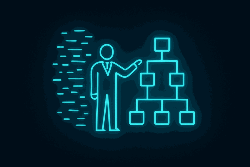 Blueprint diagram showing transformation from vague guidance to explicit constraints with MUST SHOULD MAY hierarchy