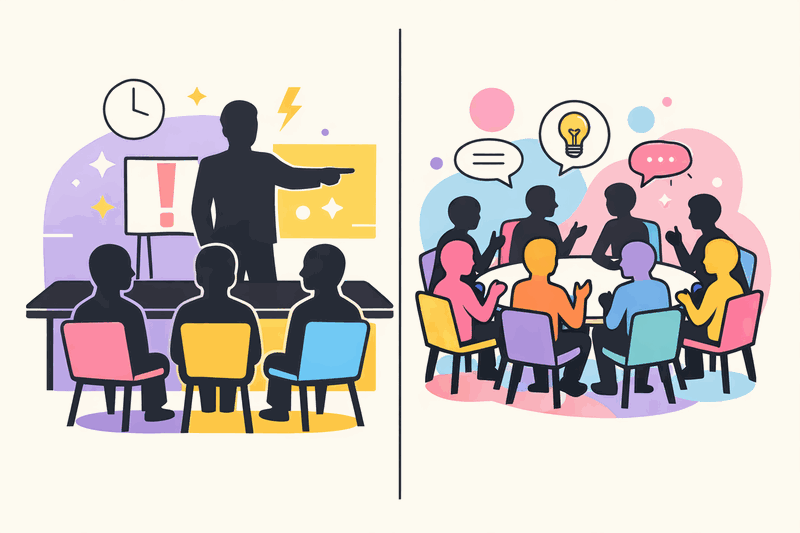Comparison chart showing decision speed versus adoption rates for both organizational models