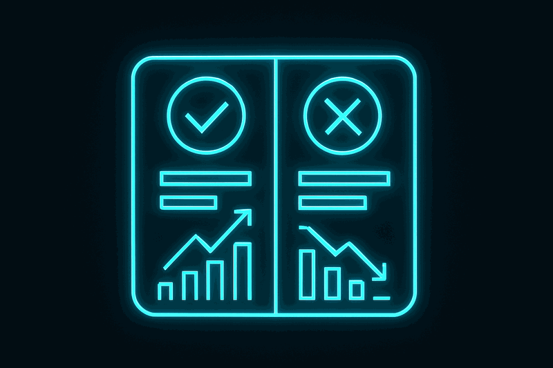 Side-by-side comparison showing success metrics with and without repository consultation