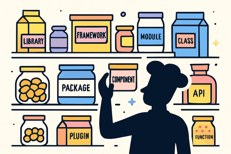 Visual metaphor showing TOGAF phases as kitchen ingredients with selection criteria overlay