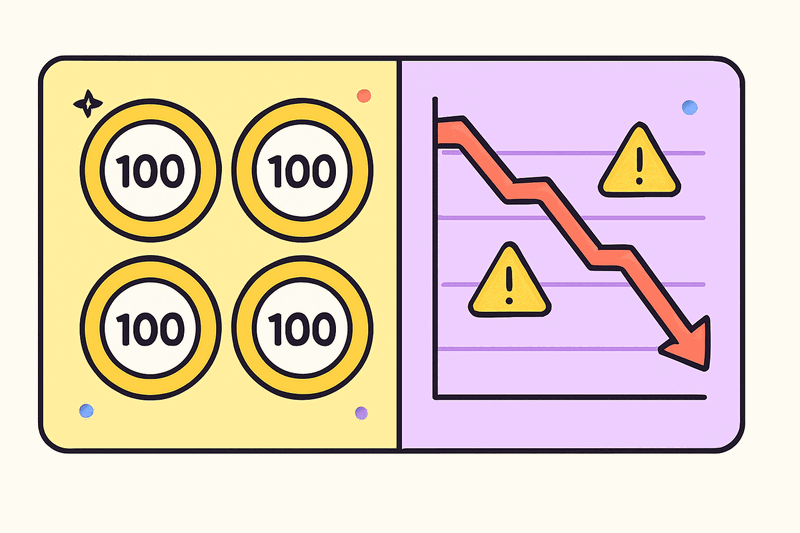 Dashboard showing compliance metrics at 100% while project success metrics show declining trends, illustrating the...