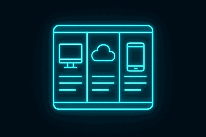 Decision matrix visualization showing three application types with their characteristics and use case examples