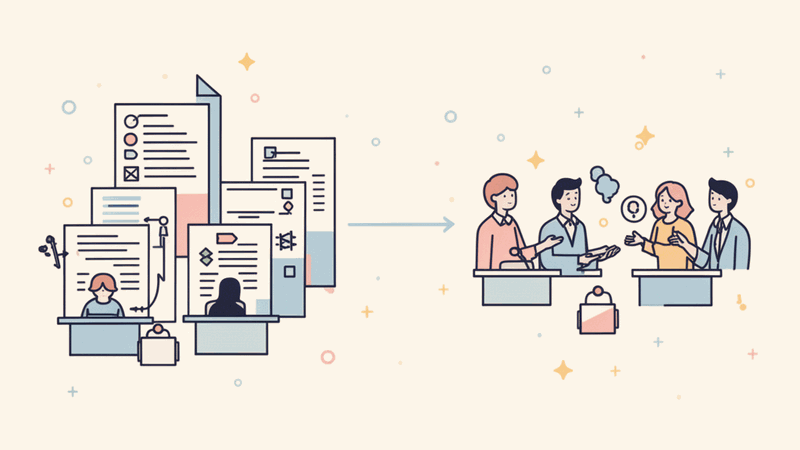 Visual representation of the staffing trade-off showing before and after team compositions