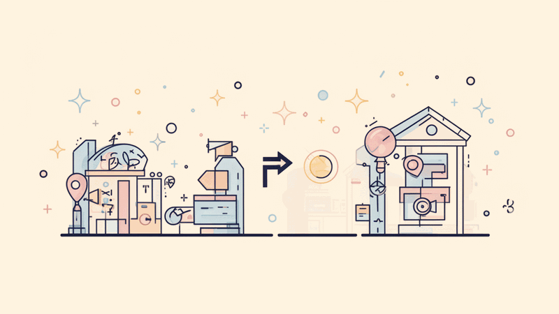 Blueprint diagram showing framework elements gradually fading from visible to invisible as they become internalized