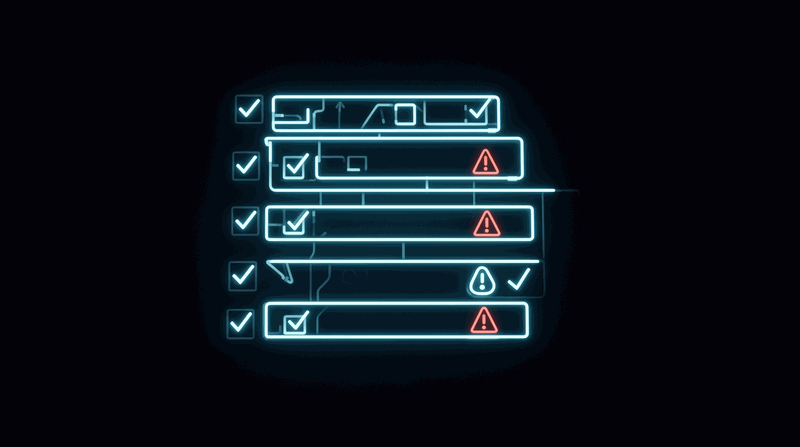 Self-assessment checklist showing the five layers of AI compliance with gap identification