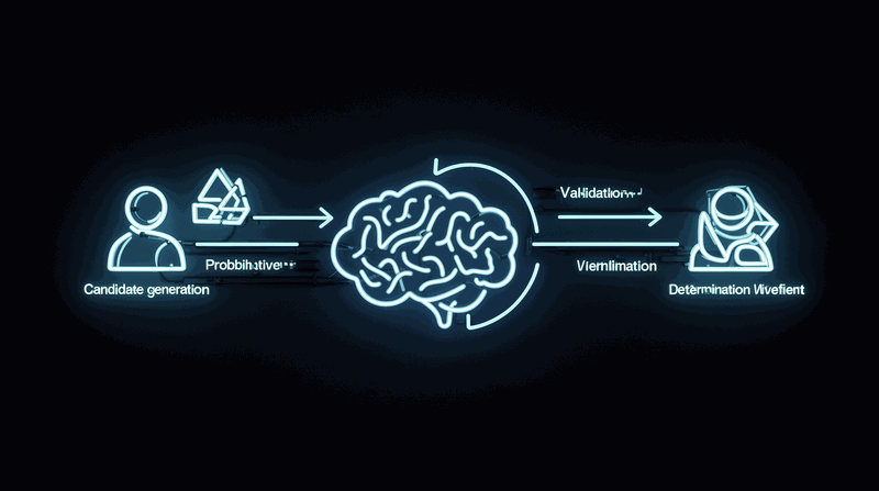 Architectural diagram showing LLM-Modulo pattern with bidirectional interaction between LLM and external verifiers