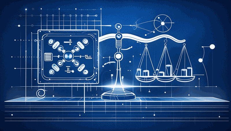 Diagram showing a scale with logos-heavy presentation on one side outweighed by balanced ethos-pathos-logos approach on the other