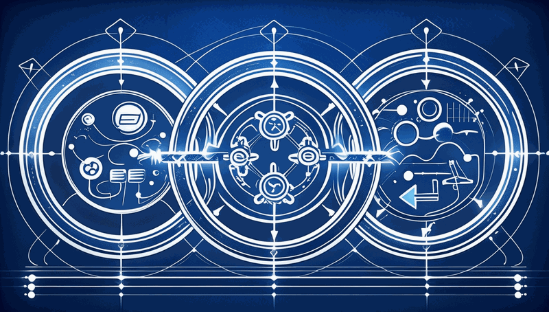 Three circular loops labeled Strategic Alignment, Organized Knowledge, and Implementation Contact with continuous flow